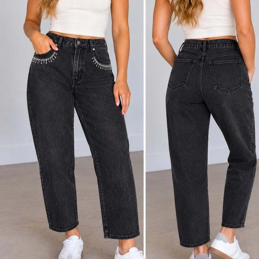 🖤 D. Jeans Black Rhinestone Embellished Jeans – Size 16